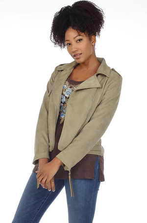 【INCHANT ME】Peto Roundneck Suede Jacket Suede Motto Jacket — MADONNA INN ONLINE STORE